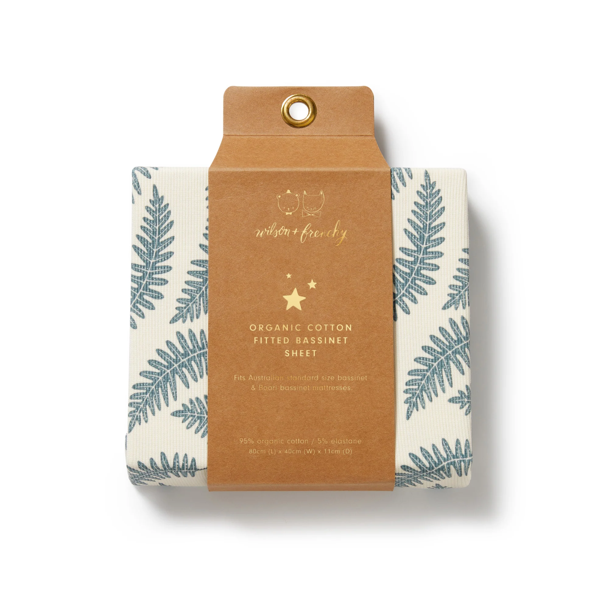 Organic Bassinet Sheet - Little Fronds - Image 2