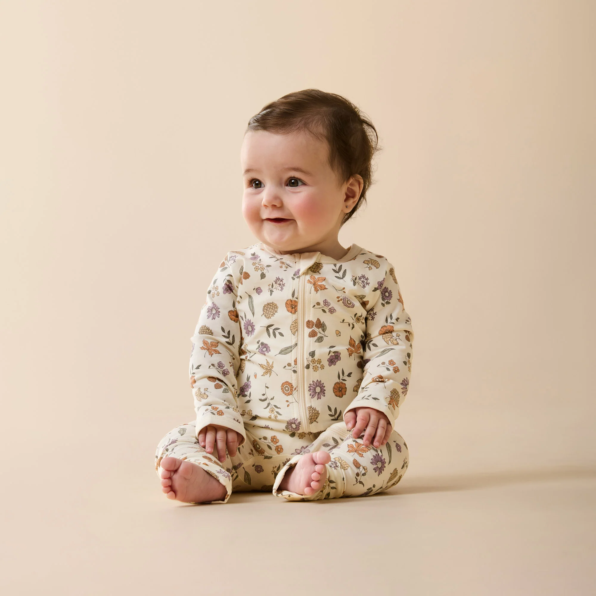 Maple Glow Organic Zipsuit with Feet - Image 2