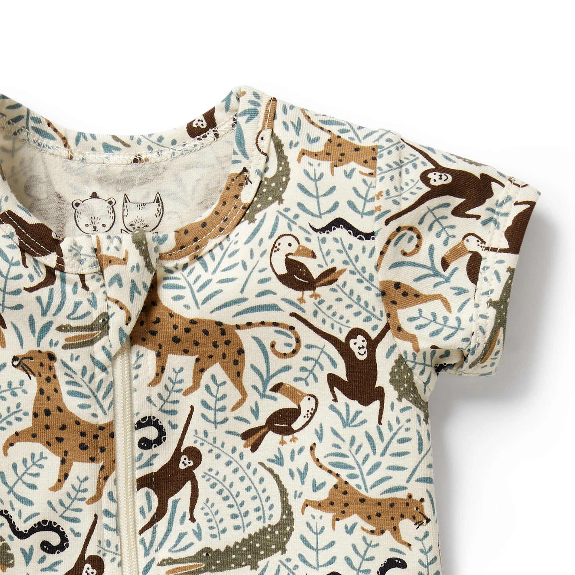 Organic Boyleg Zipsuit - Mini Jungle - Image 2