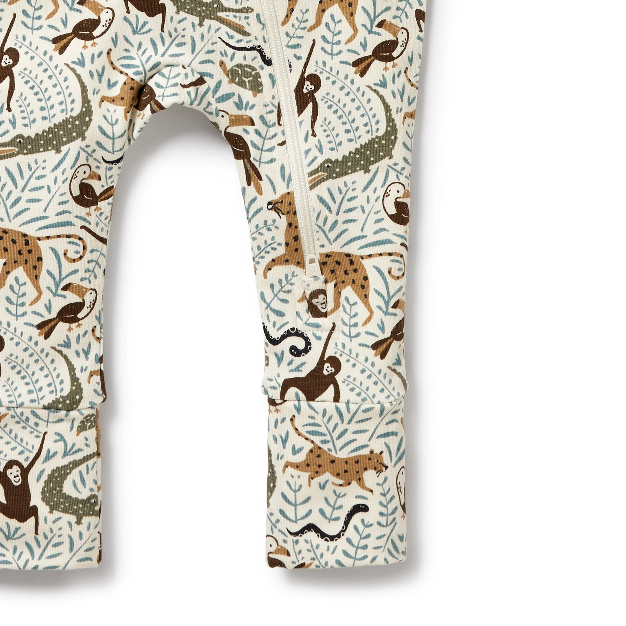 Organic Zipsuit with Feet - Mini Jungle - Image 5
