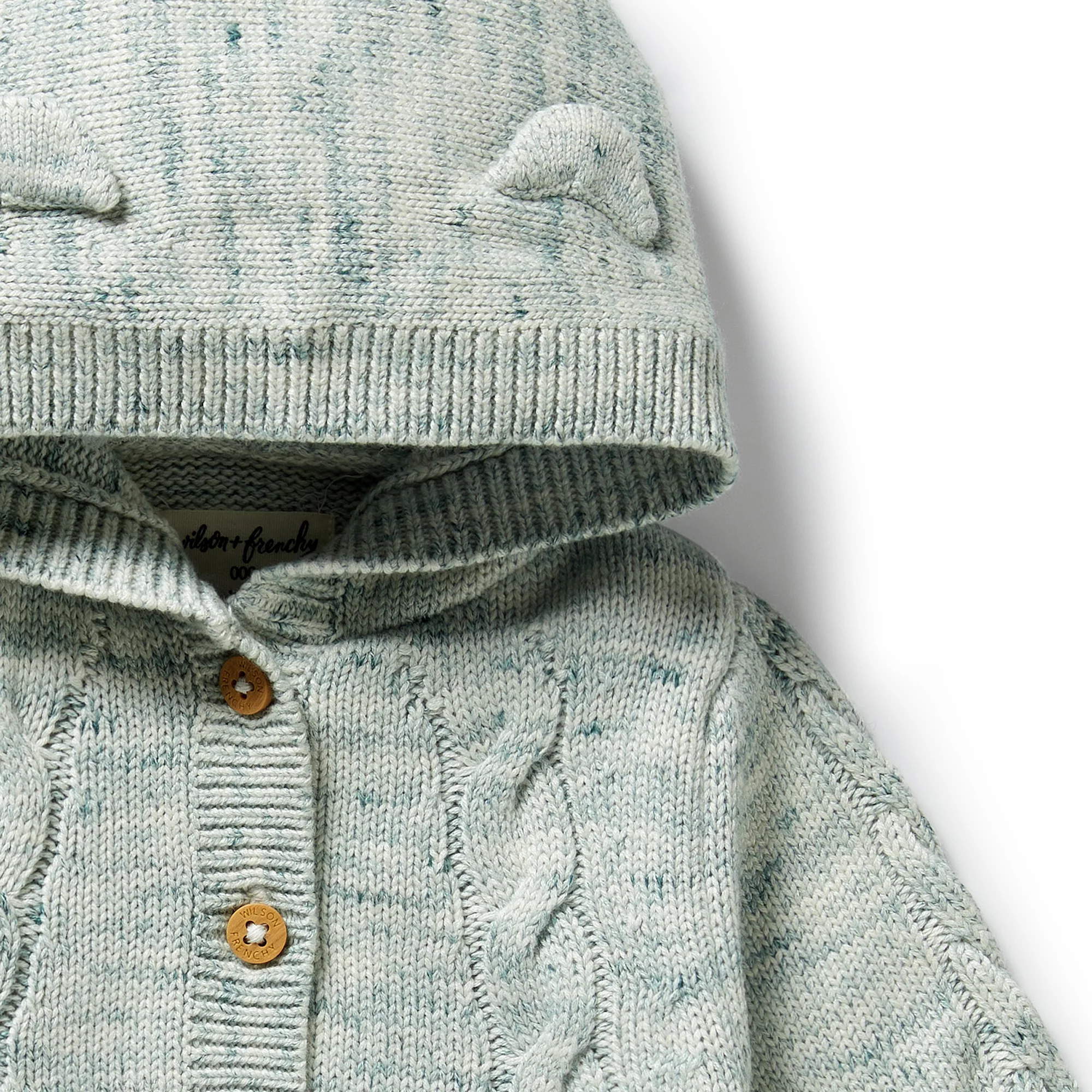 Wilson & Frenchy - Moss Speckle Organic Knitted Cable Jacket - Image 2