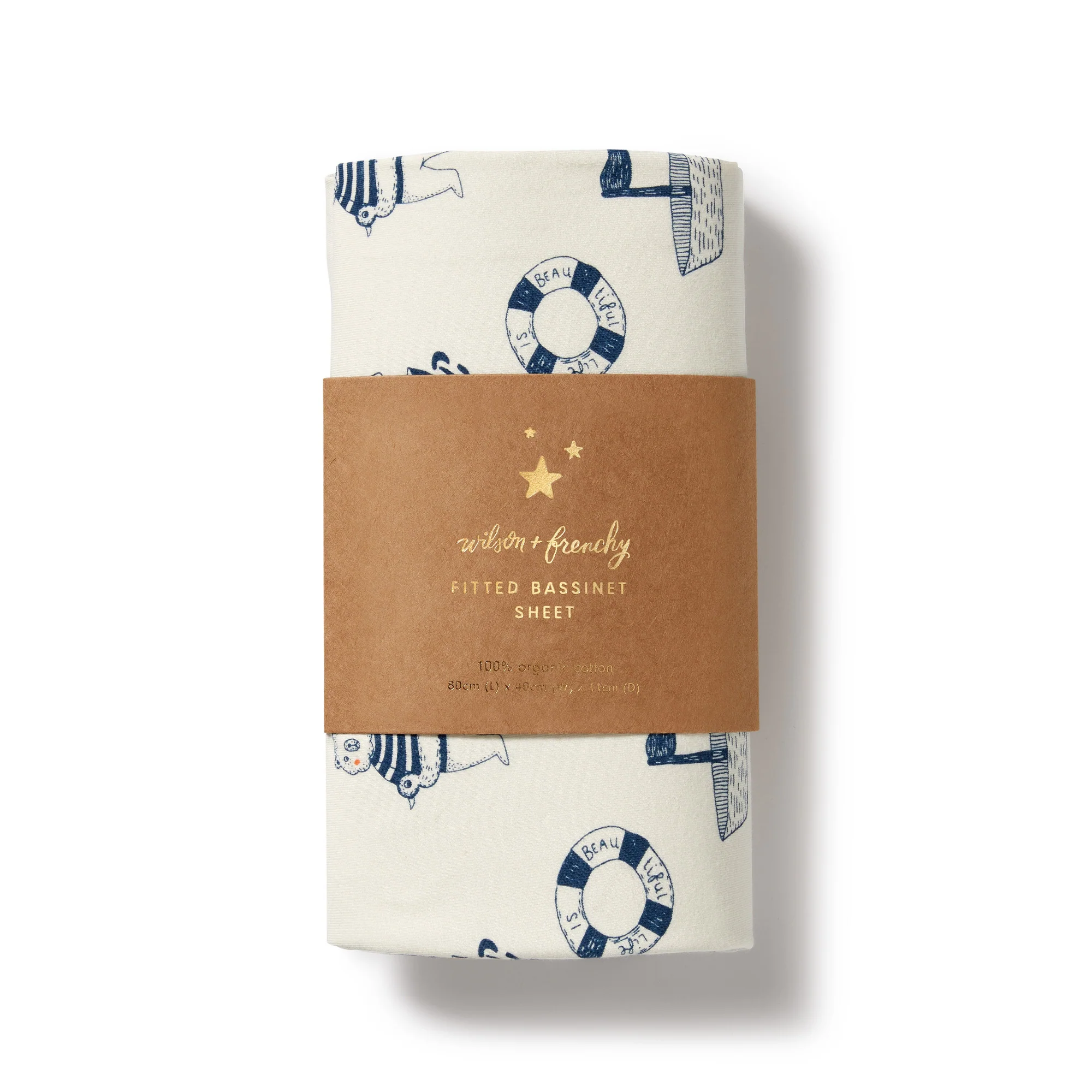 Wilson and Frenchy Nautical Bear Organic Bassinet Sheet - Image 2