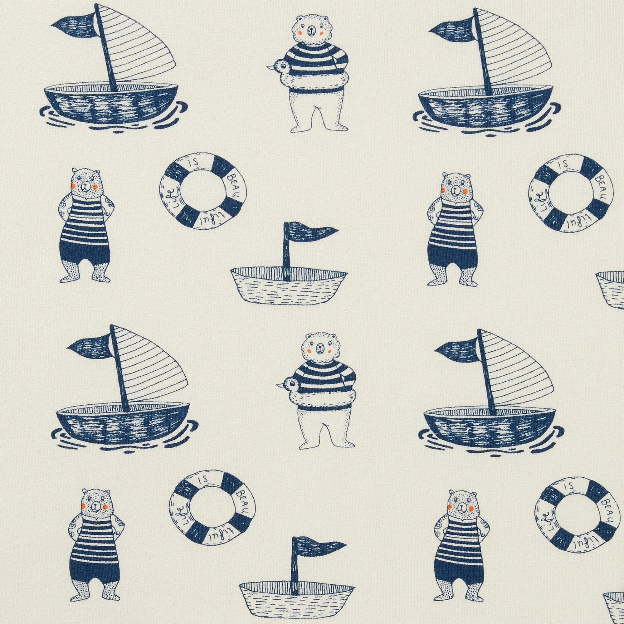 Nautical Bear Organic Cot Sheet - Image 4