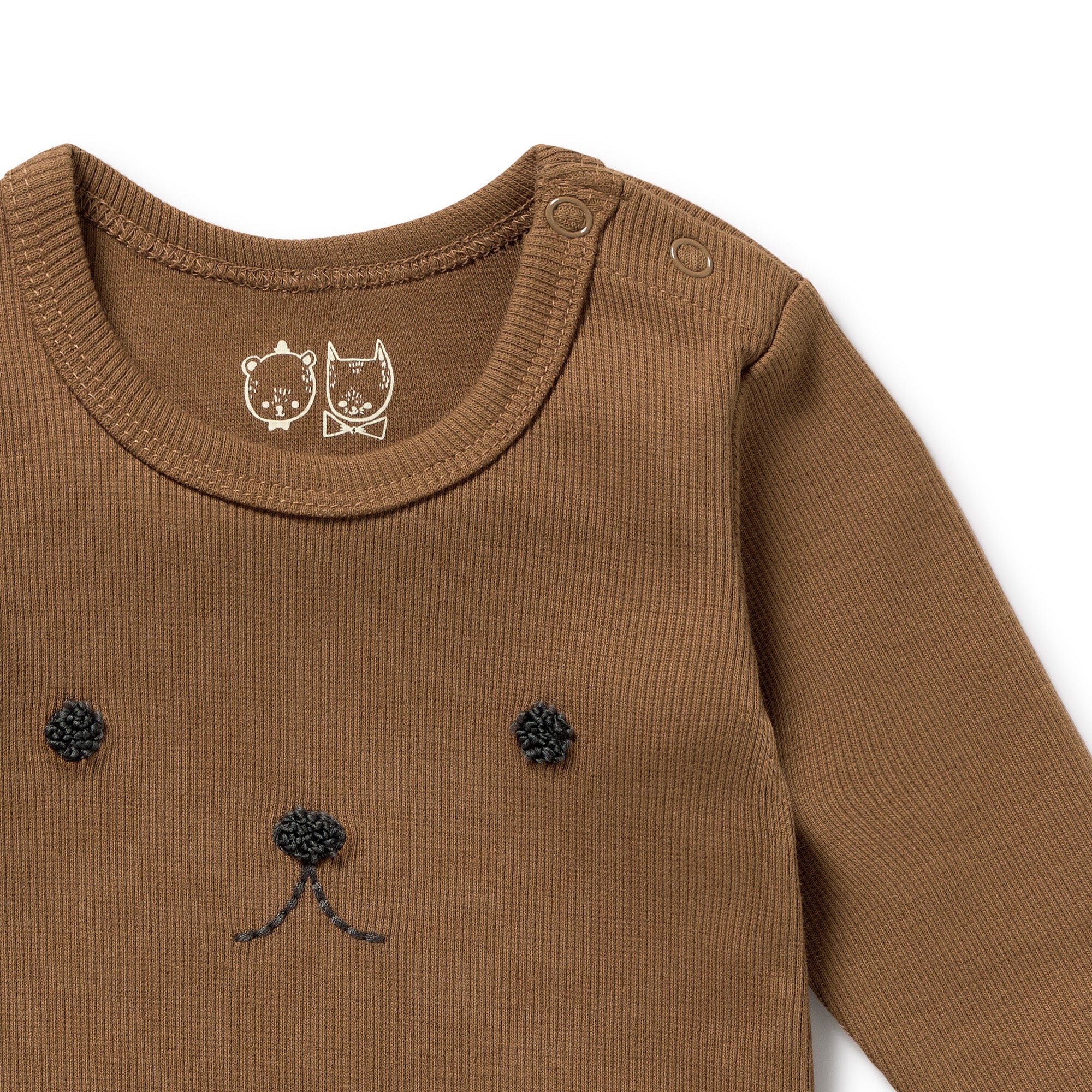 Nutmeg Organic Rib Long Sleeved Bodysuit - Image 3