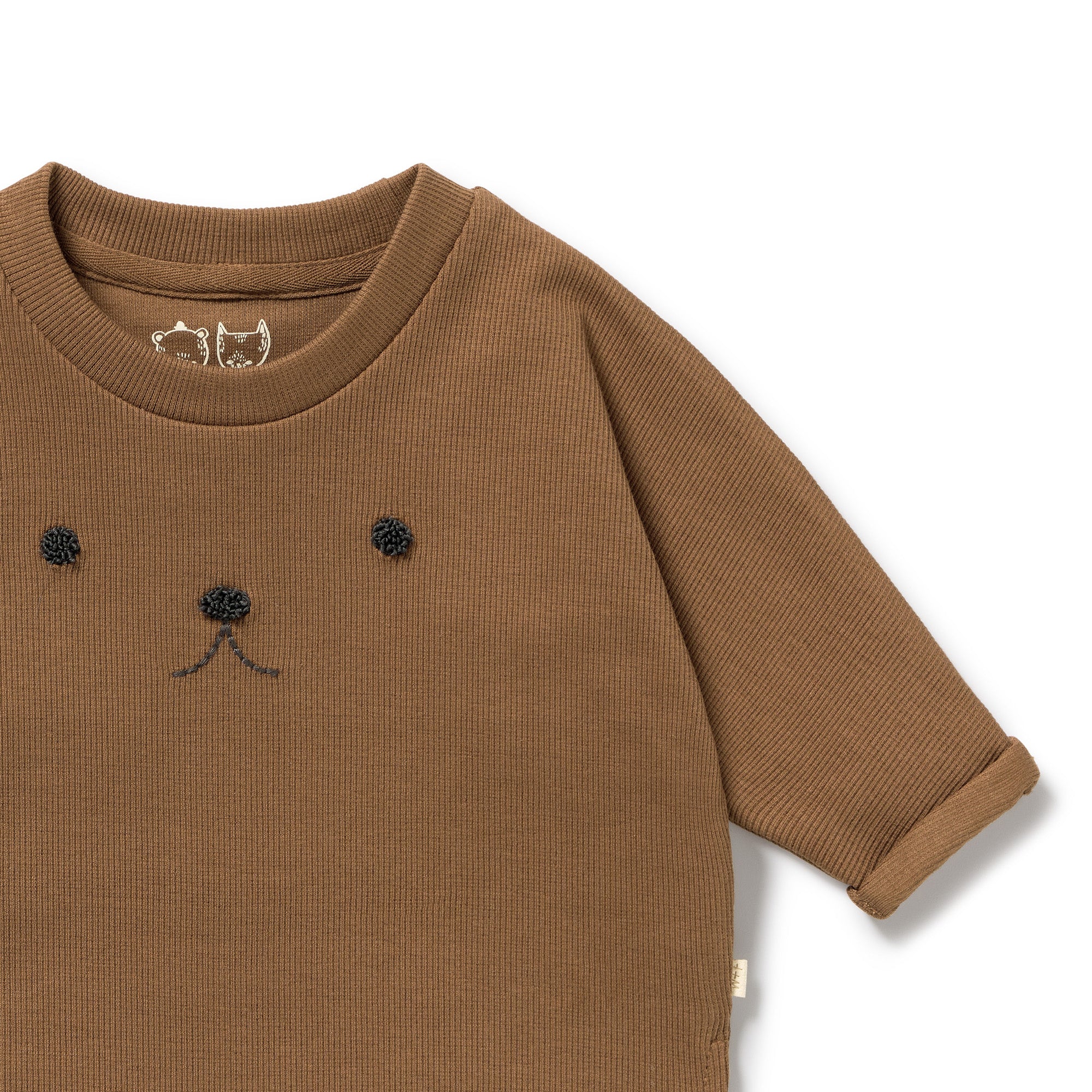 Nutmeg Organic Rib Long Sleeved Top - Image 3