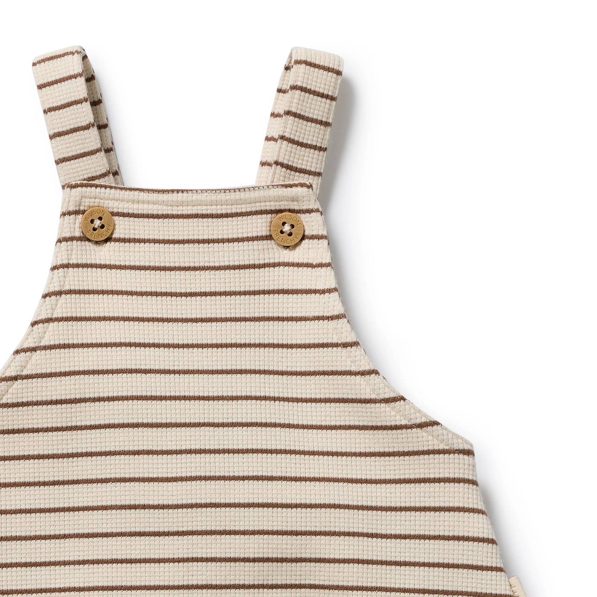 Nutmeg Stripe Organic Waffle Overall - Image 2