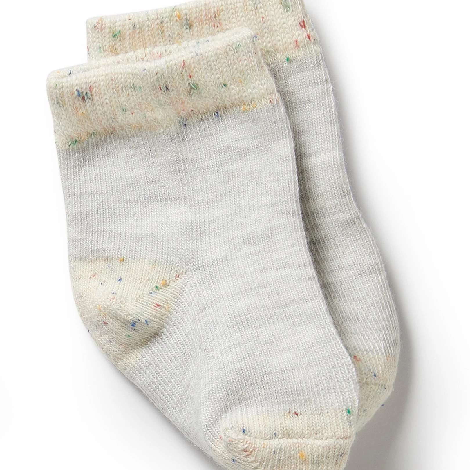 Organic 3 Pack Baby Socks - Cream, Oatmeal, Grey Cloud - Image 3