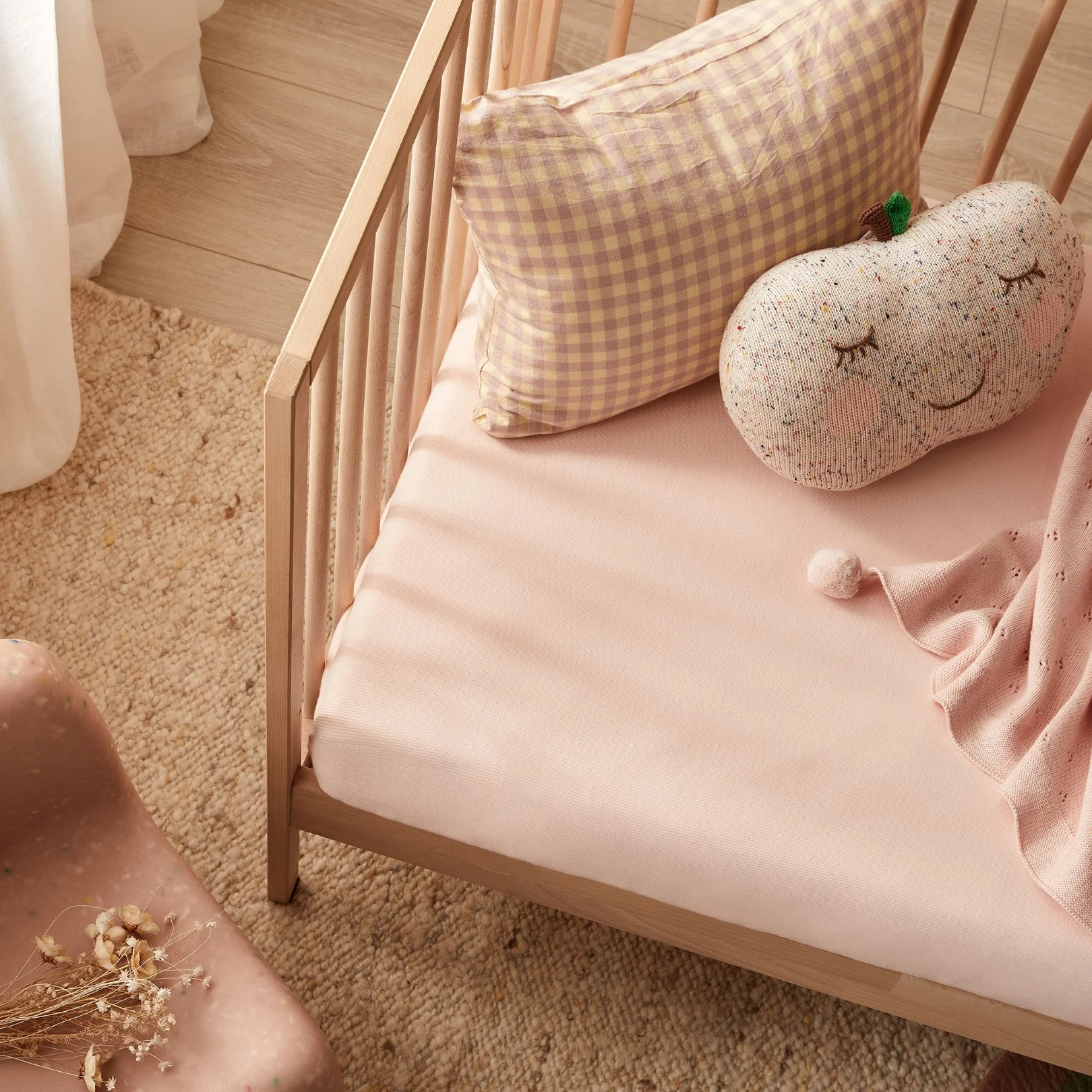 Organic Cot Sheet - Pink - Image 2