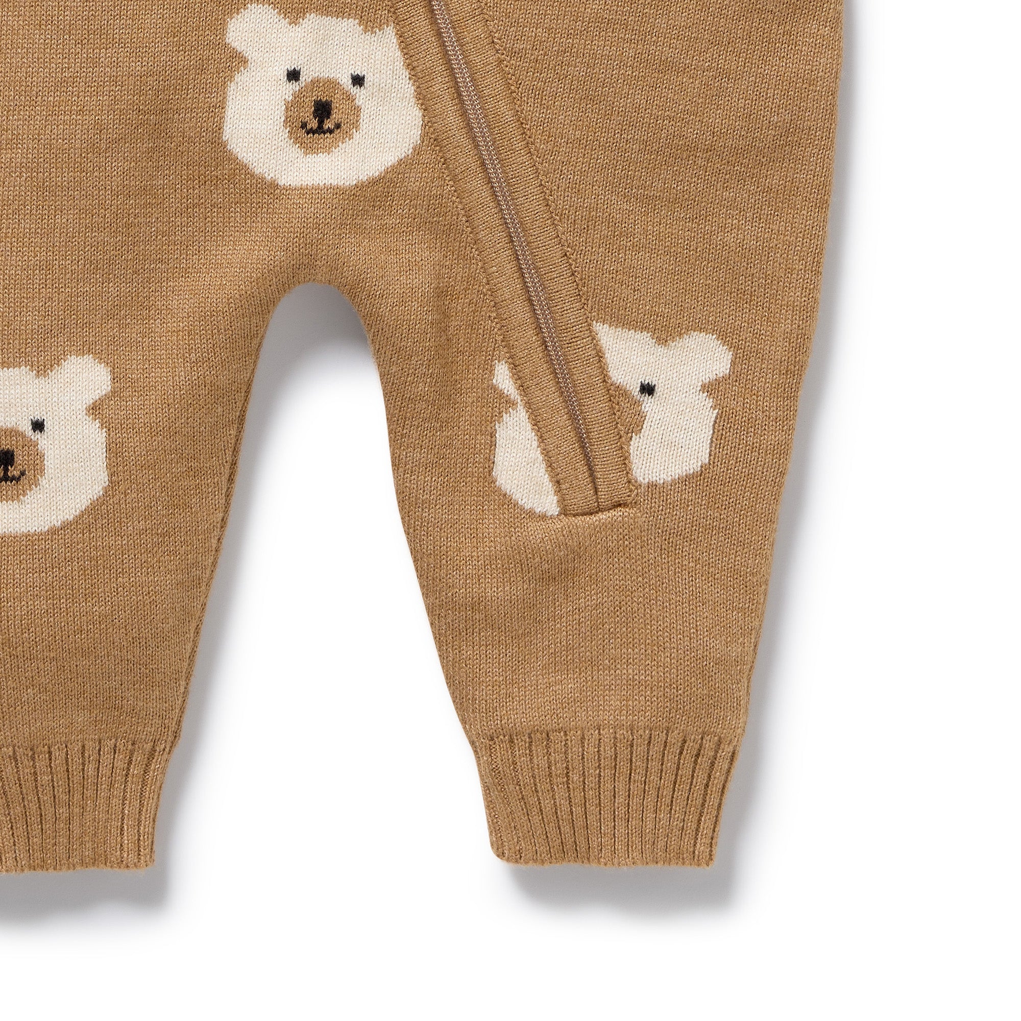 Beary Cute Organic Knitted Jacquard Growsuit - Image 5