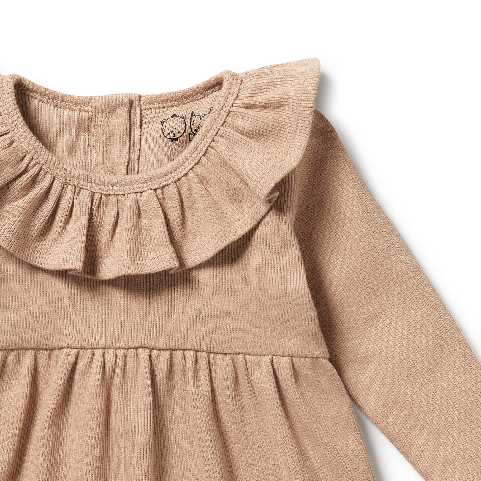 Organic Ruffle Dress - Fawn - Image 2