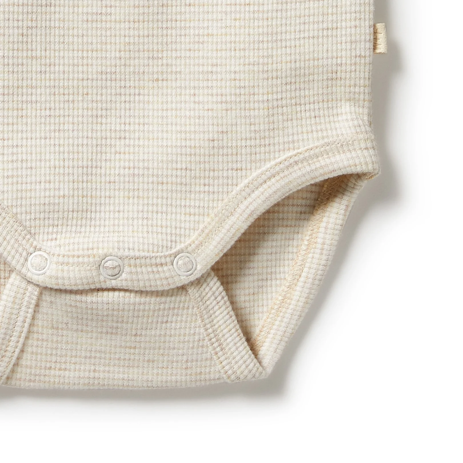 Organic Stripe Rib Bodysuit - Oatmeal - Image 3