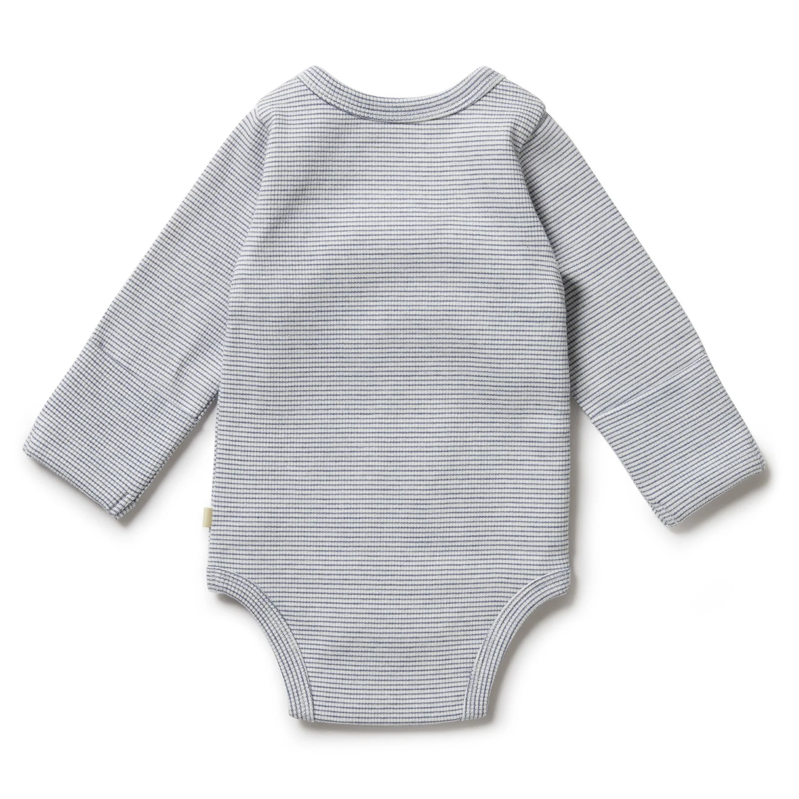 Organic Stripe Rib Kimono Bodysuit - Rain Drop - Image 4
