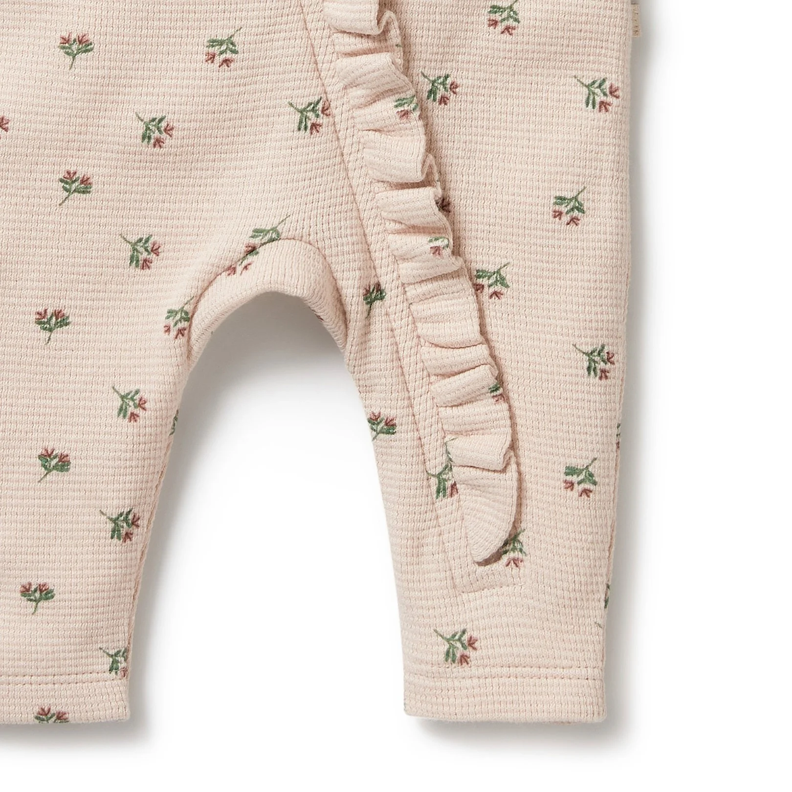 Organic Waffle Ruffle Zipsuit - Emily Floral - Image 5