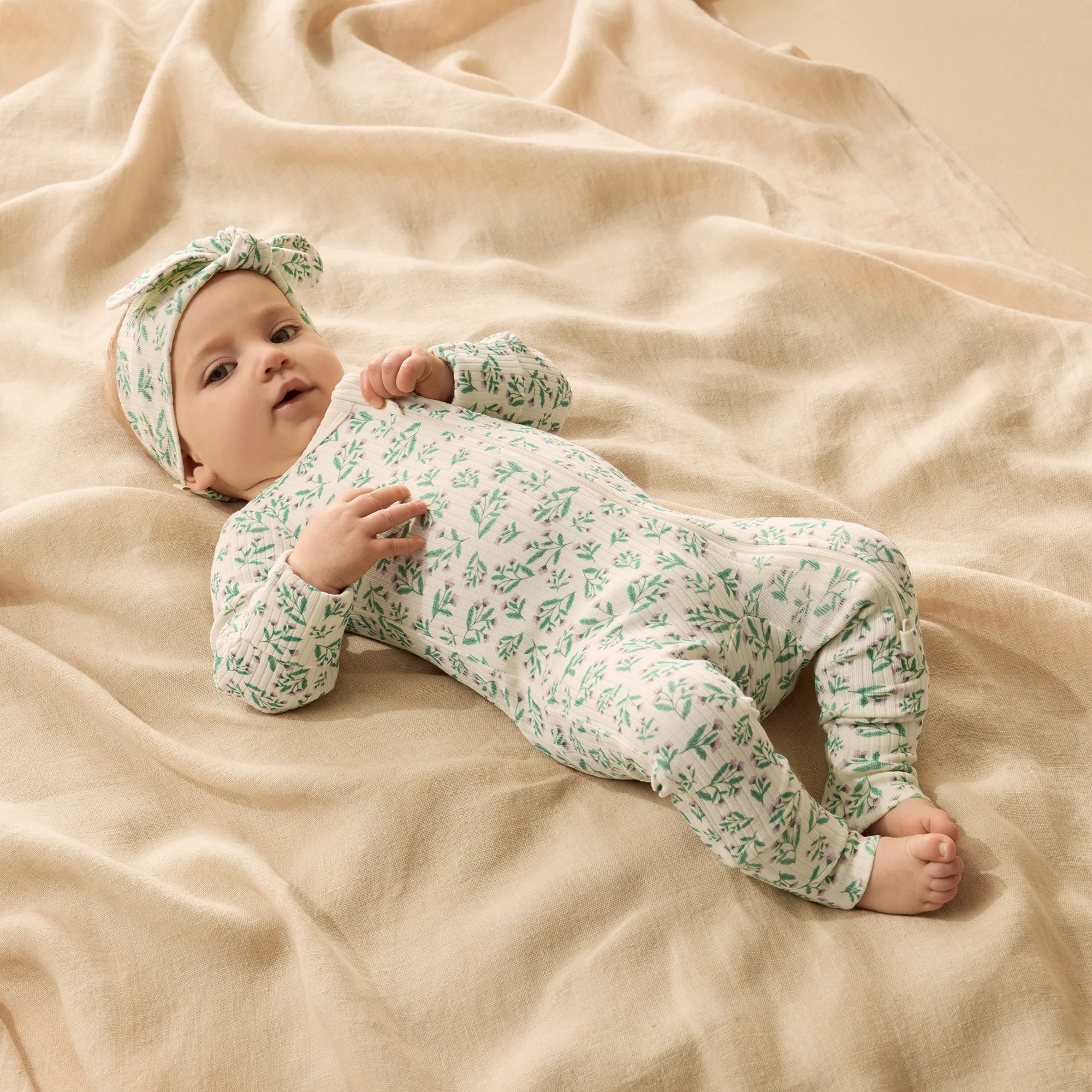 Organic Zipsuit with Feet - Periwinkle - Image 2