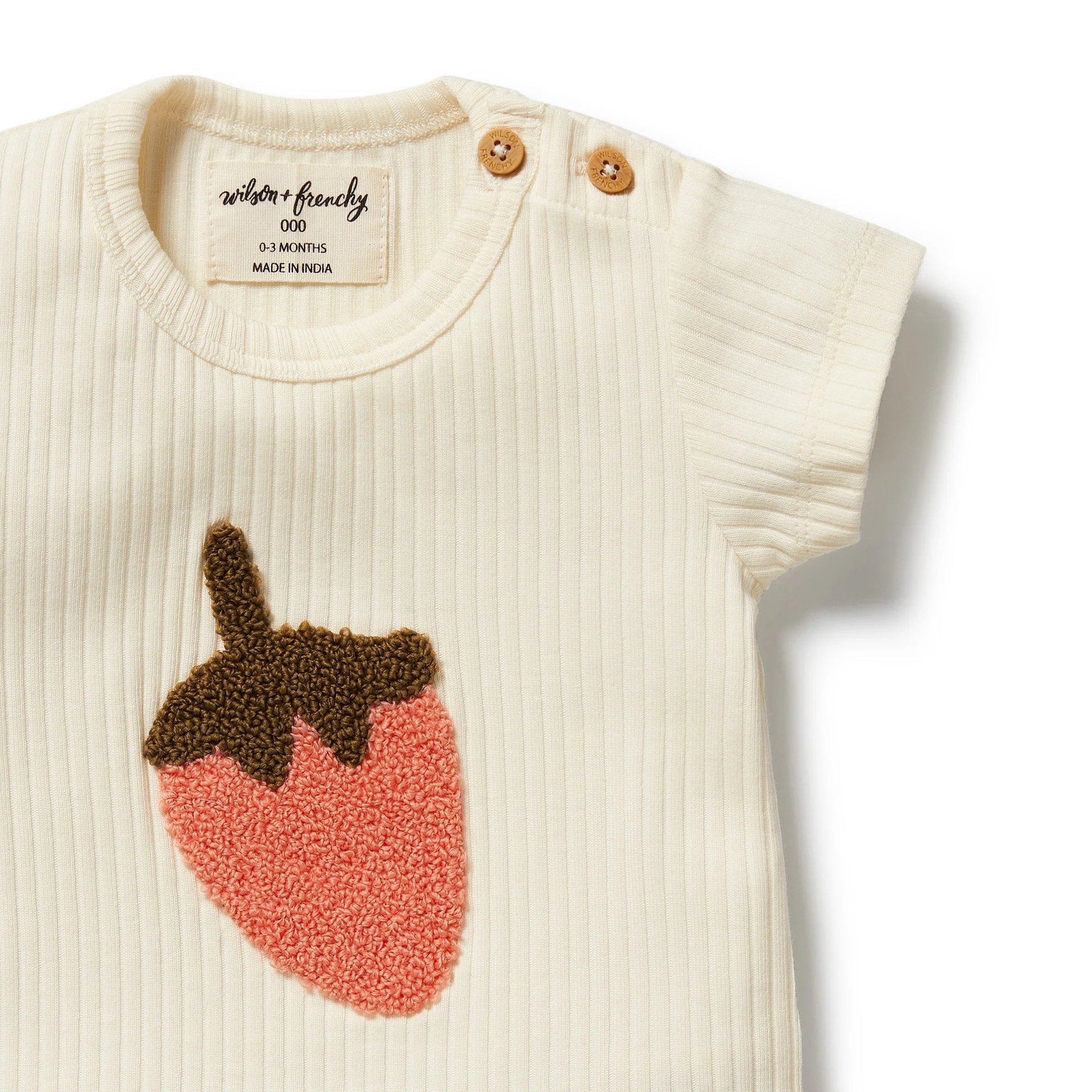 Embroidered Organic Tee - Strawberry Kisses - Image 2