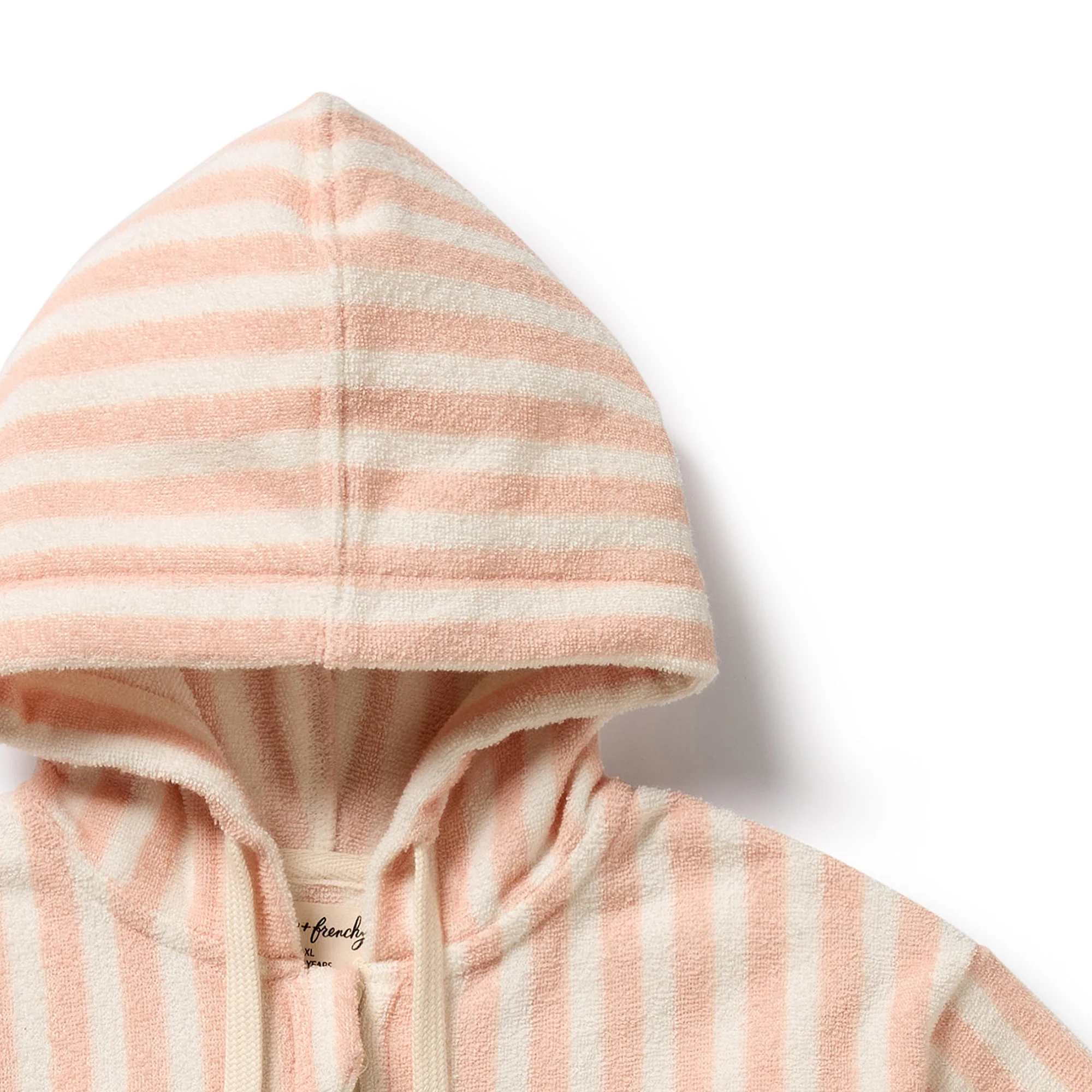 Organic Terry Hooded Towel - Strawberry Wave - Image 2