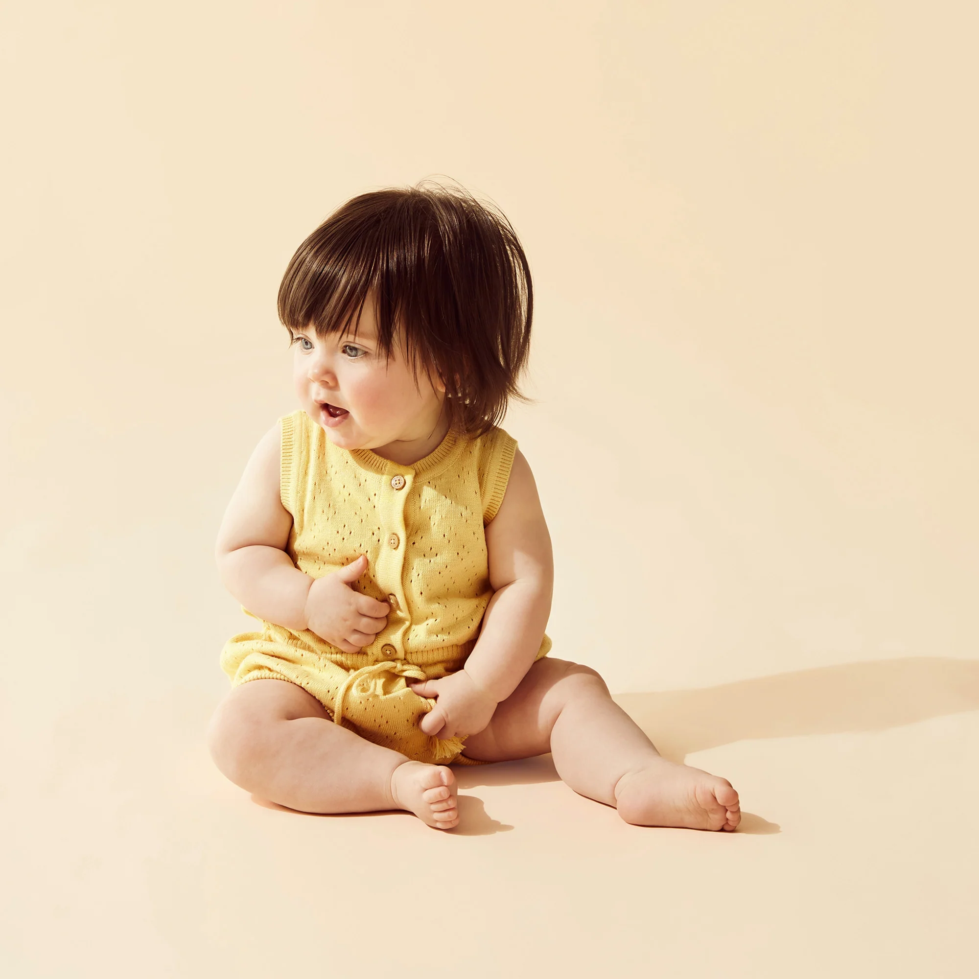 Organic Knitted Tie Bodysuit - Sunny Sorbet - Image 2