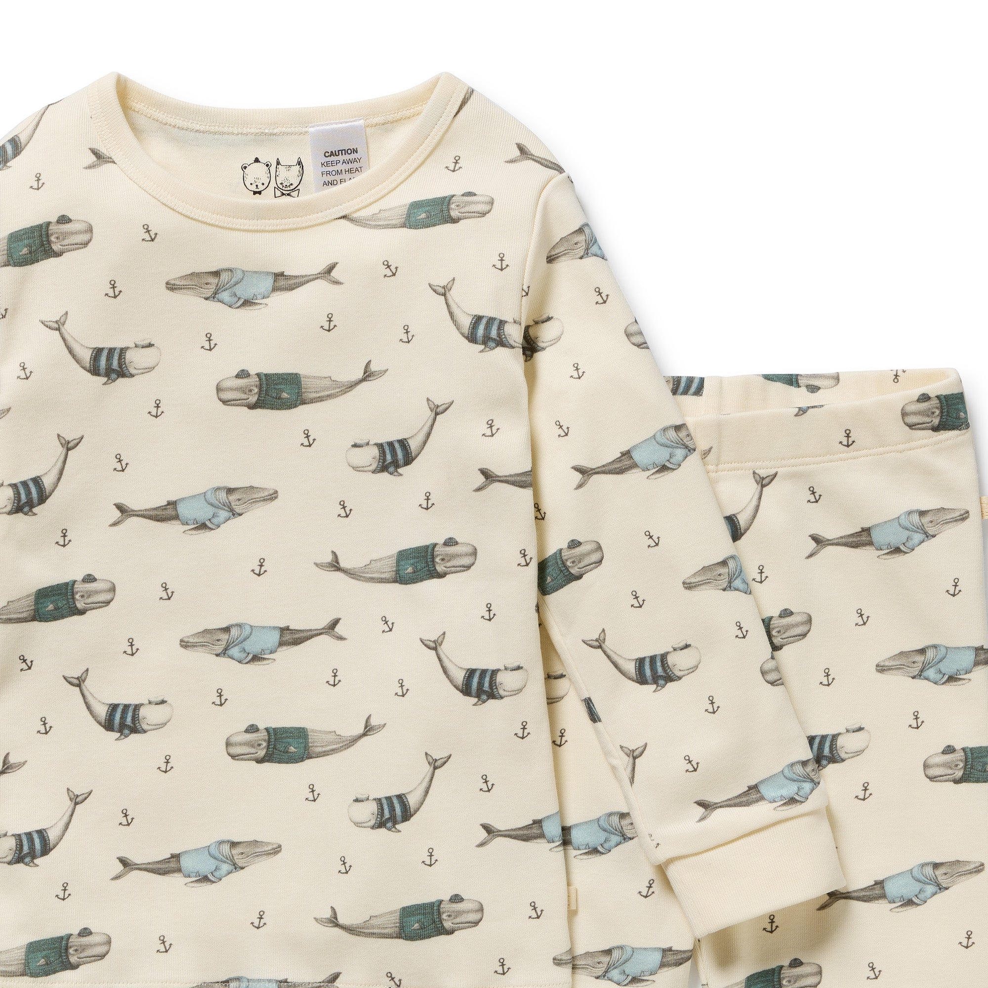 Woolly Whales Organic Long Sleeved Pyjamas - Image 3