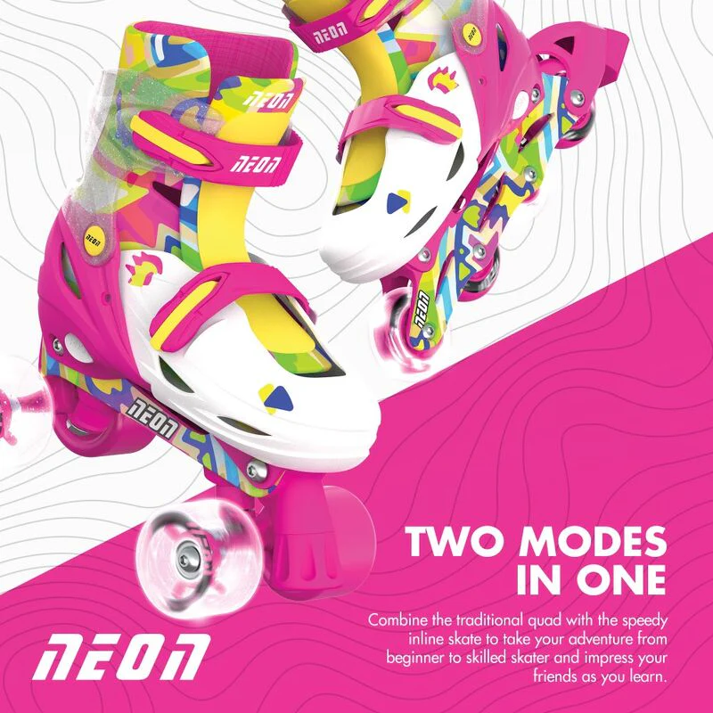 Neon Combo Skates - Pink & Yellow - Image 4